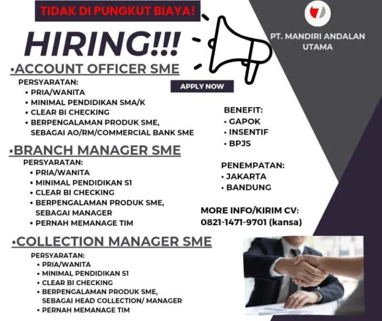 Account Officer SME Jabodetabek