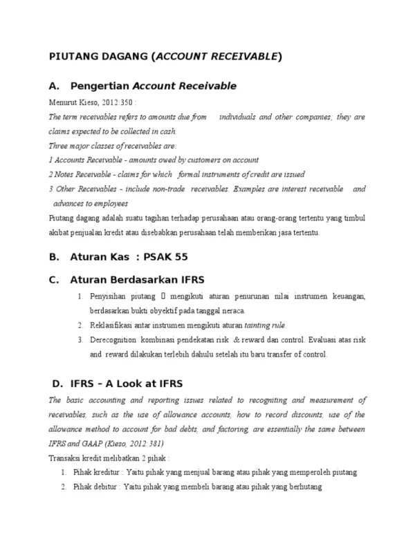 Staf Account Receivable Pengelolaan Piutang
