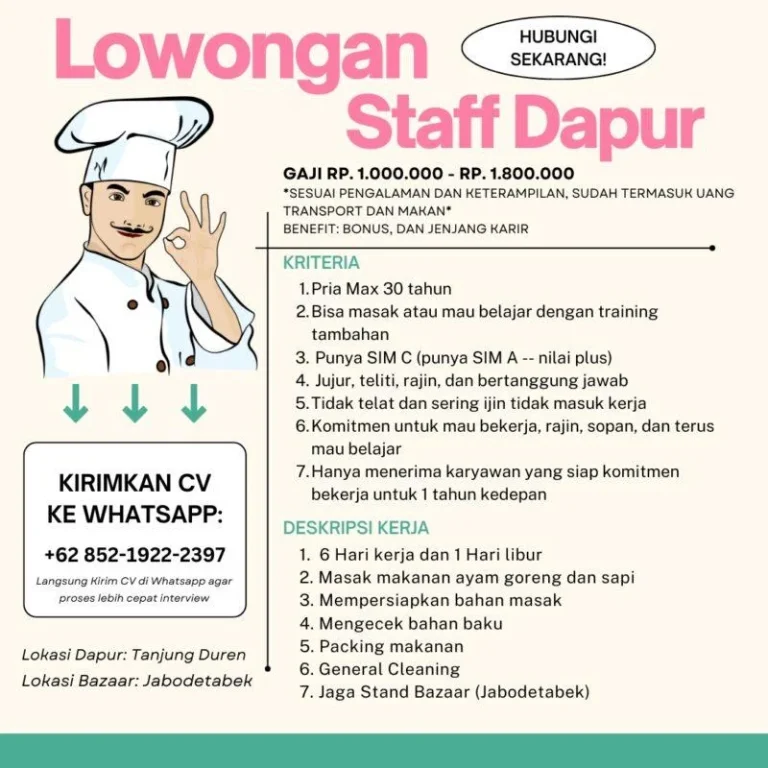 Staff Dapur – Peluang Karir di Industri Kuliner