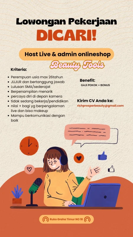 Admin Kreatif & Host Live – Bali