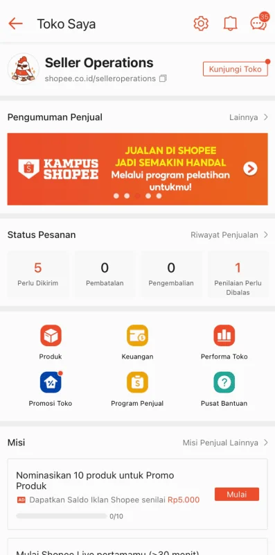 Admin Shopee – Pengelolaan Toko Online