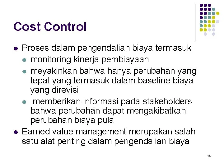 Cost Control Analyst – Pengendalian Biaya