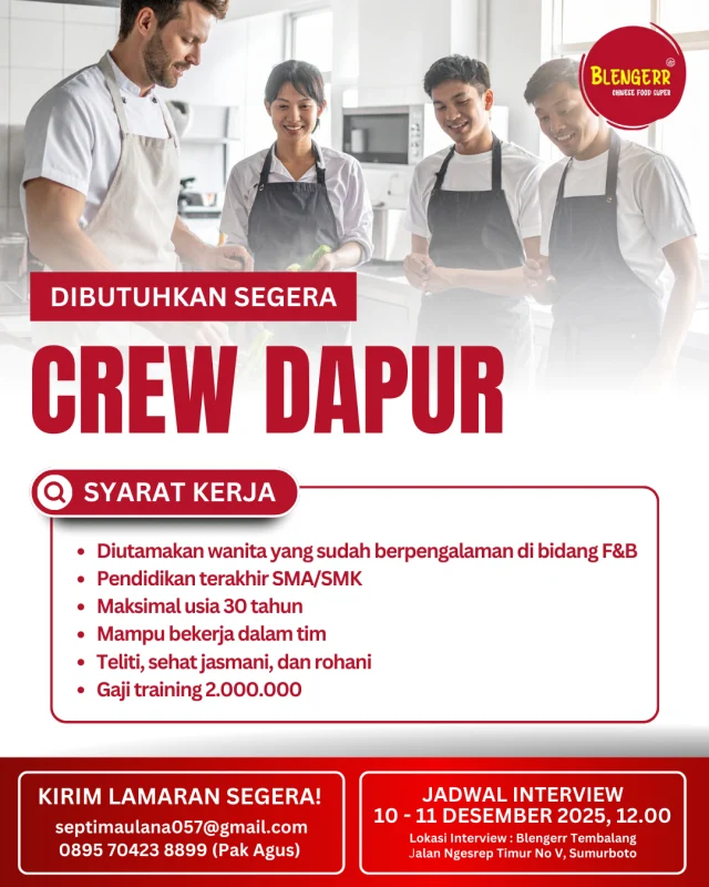 Crew Dapur – Bergabung dengan Tim Kami