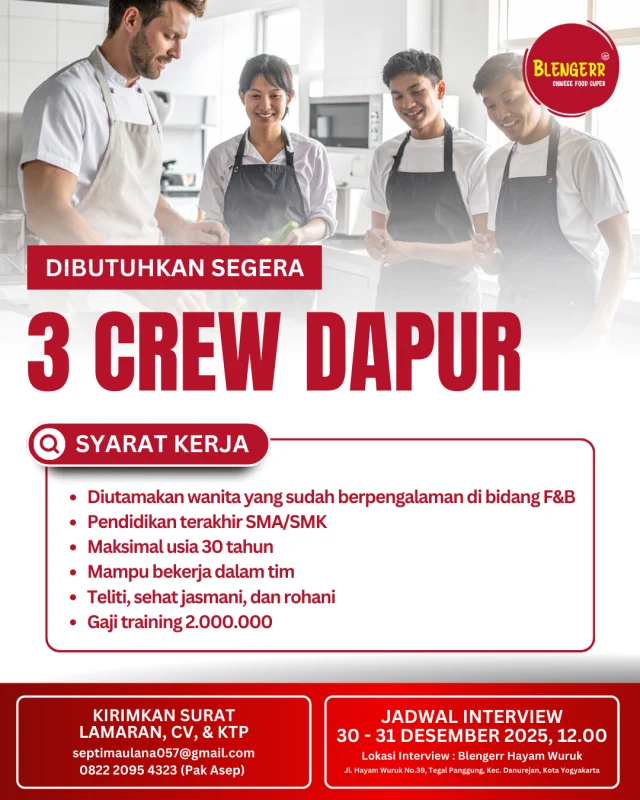 Crew Dapur – Bergabung dengan Tim Kulinari Kami