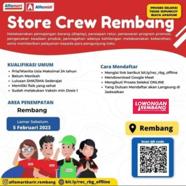 Crew Toko (Store) Area Rembang – Bergabung Sekarang