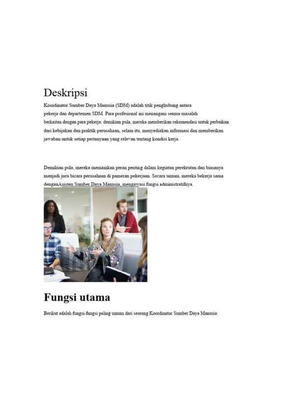 Koordinator HR (Sumber Daya Manusia)