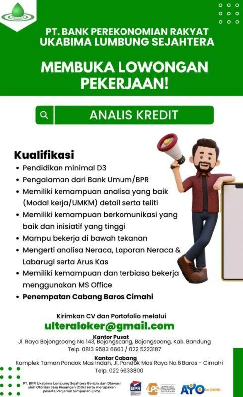 Lowongan Analis Kredit di Kantor Cabang Palur