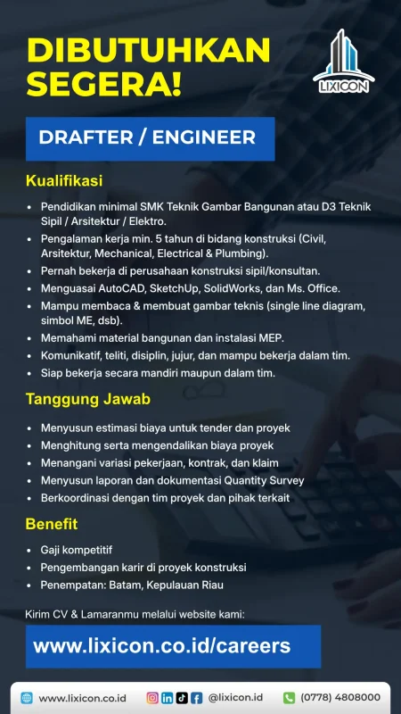 Lowongan Magang Drafter (Berbayar)
