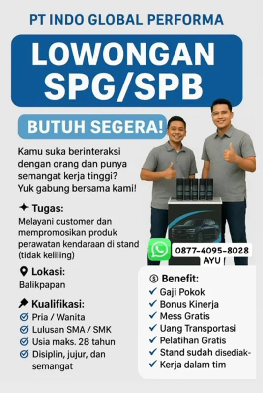 Lowongan SPG/SPB HP di Binjai – Bergabung Sekarang