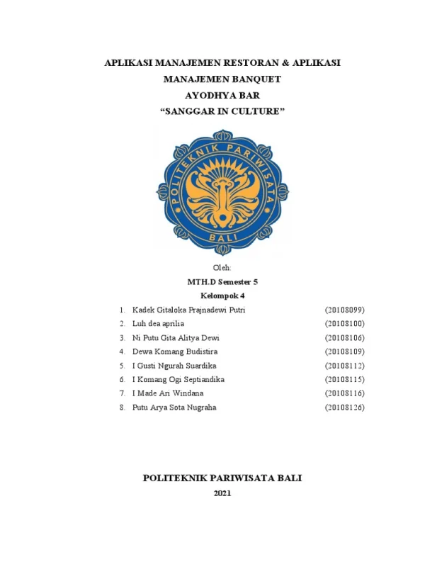 Manajer Restoran dan Banquet