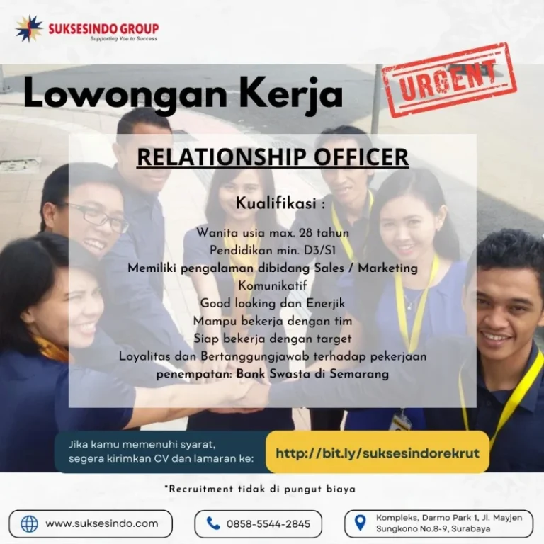 Relationship Officer – Penempatan Singkawang