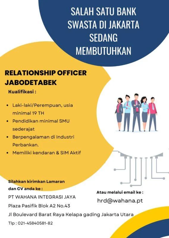 Relationship Officer Tambun, Jabodetabek Selatan
